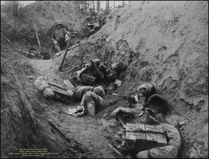 Fallen soldiers in the trenches of the First World War, 1920s horror